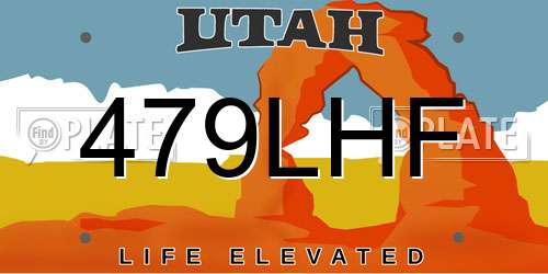 479LHF Utah License Plate