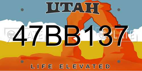 47BB137 Utah License Plate