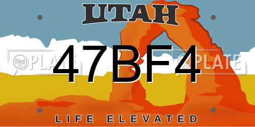 47BF4 Utah License Plate