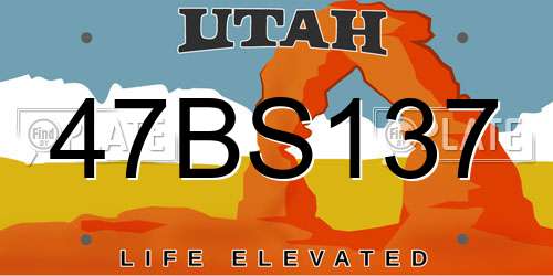 47BS137 Utah License Plate