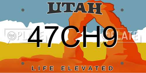 47CH9 Utah License Plate