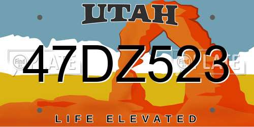47DZ523 Utah License Plate