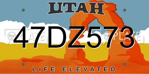 47DZ573 Utah License Plate