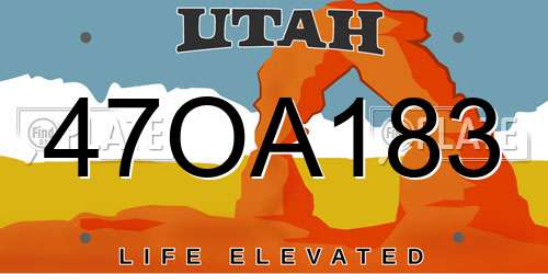 47OA183 Utah License Plate