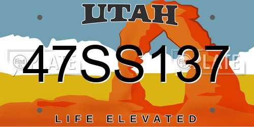 47SS137 Utah License Plate