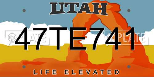 47TE741 Utah License Plate
