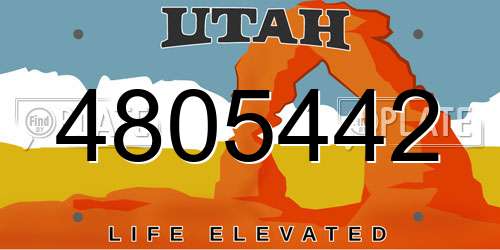 4805442 Utah License Plate