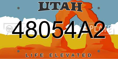48054A2 Utah License Plate