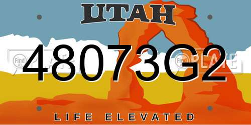 48073G2 Utah License Plate