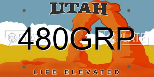 480GRP Utah License Plate