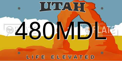 480MDL Utah License Plate