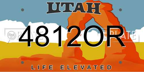 4812OR Utah License Plate