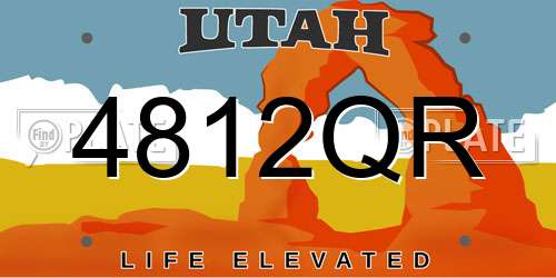 4812QR Utah License Plate