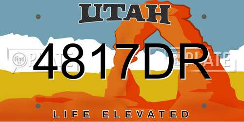 4817DR Utah License Plate