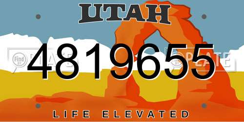 4819655 Utah License Plate
