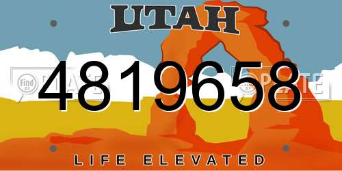 4819658 Utah License Plate