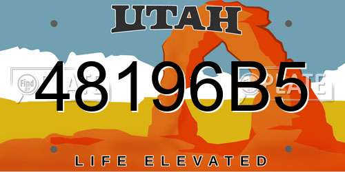 48196B5 Utah License Plate