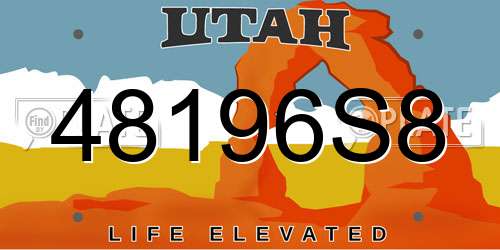 48196S8 Utah License Plate