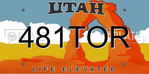 481TOR Utah License Plate