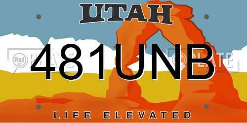 481UNB Utah License Plate