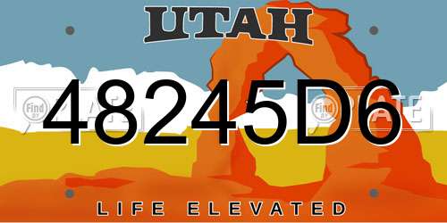 48245D6 Utah License Plate