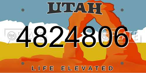 4824806 Utah License Plate