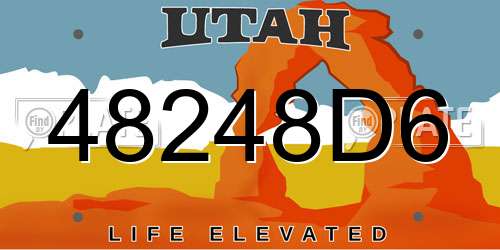 48248D6 Utah License Plate