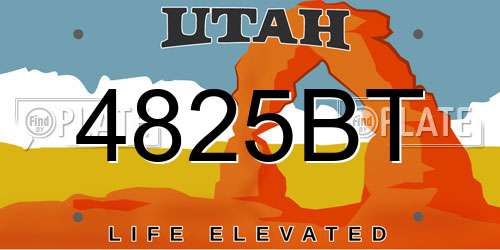 4825BT Utah License Plate