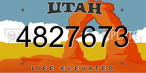 4827673 Utah License Plate