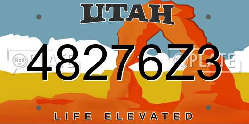 48276Z3 Utah License Plate