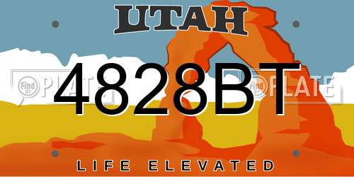 4828BT Utah License Plate