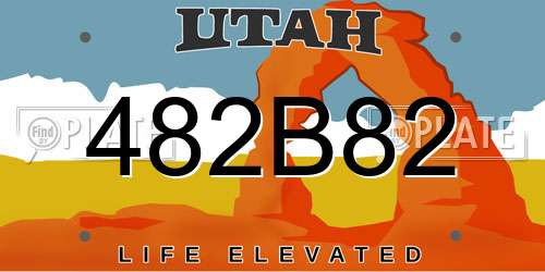 482B82 Utah License Plate