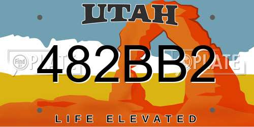 482BB2 Utah License Plate