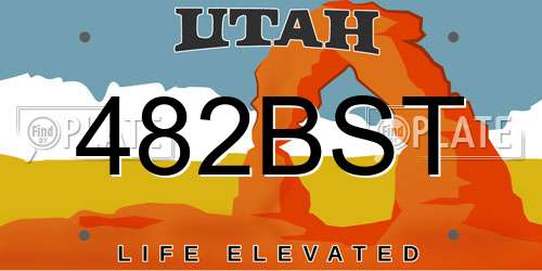 482BST Utah License Plate