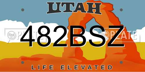 482BSZ Utah License Plate