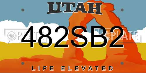482SB2 Utah License Plate