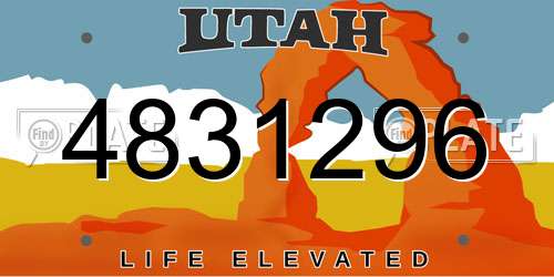 4831296 Utah License Plate