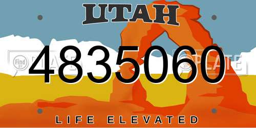 4835060 Utah License Plate