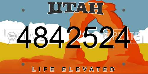 4842524 Utah License Plate