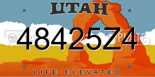 48425Z4 Utah License Plate