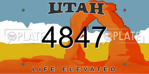 4847 Utah License Plate