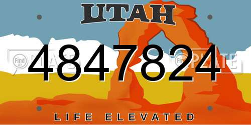 4847824 Utah License Plate