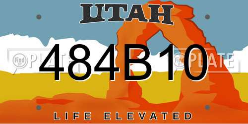 484B10 Utah License Plate