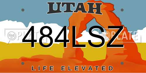 484LSZ Utah License Plate