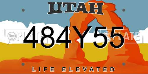 484Y55 Utah License Plate