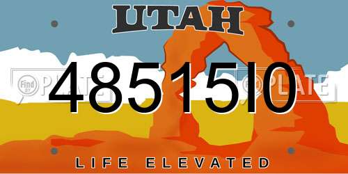48515I0 Utah License Plate