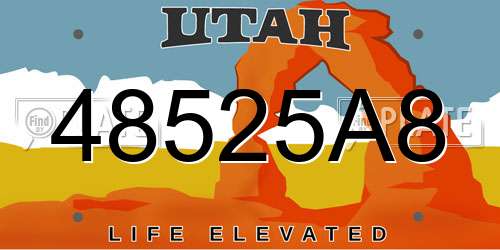 48525A8 Utah License Plate
