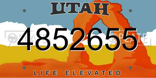 4852655 Utah License Plate