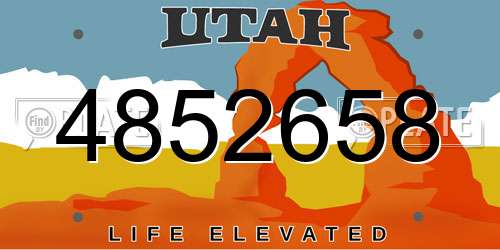 4852658 Utah License Plate