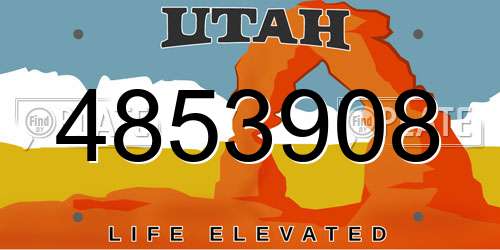 4853908 Utah License Plate